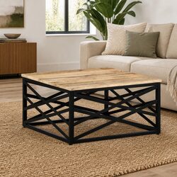 Warm Brown Coffee Table in Solid Mango Wood