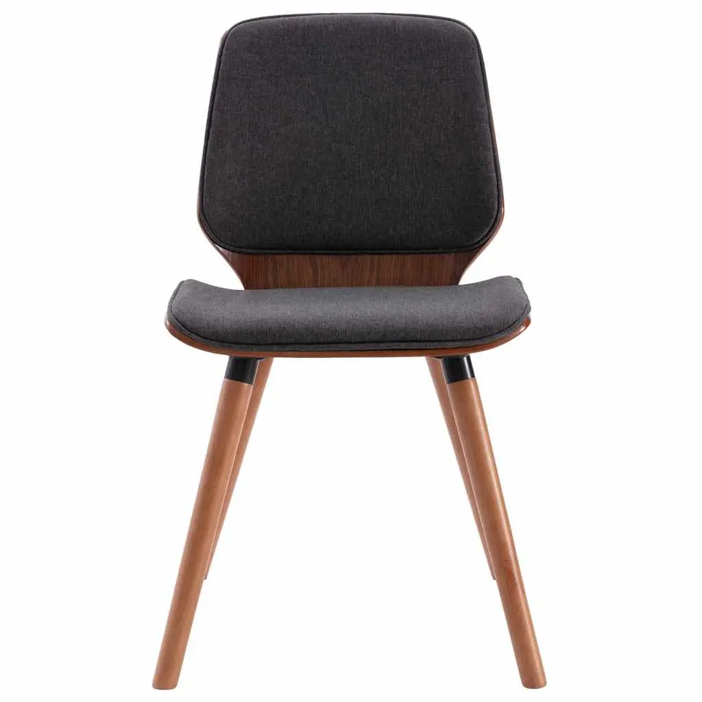 Set of 2 Grey Fabric Upholstered Dining Chairs