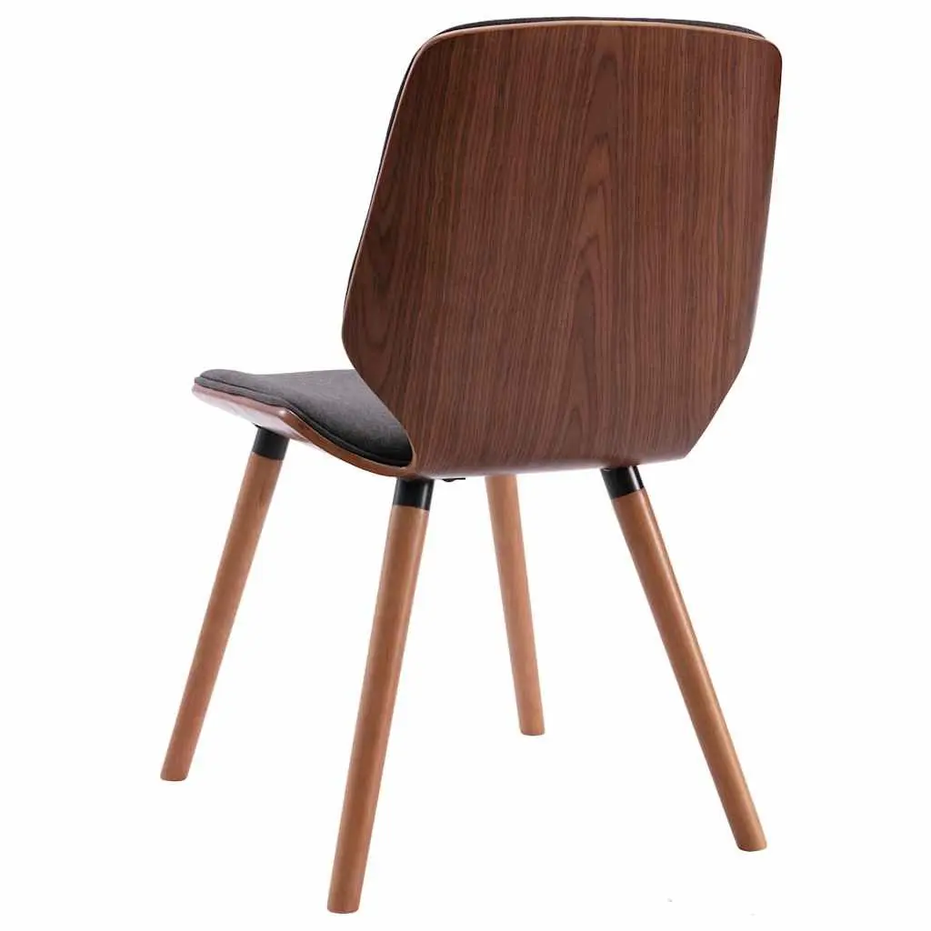 Set of 2 Grey Fabric Upholstered Dining Chairs