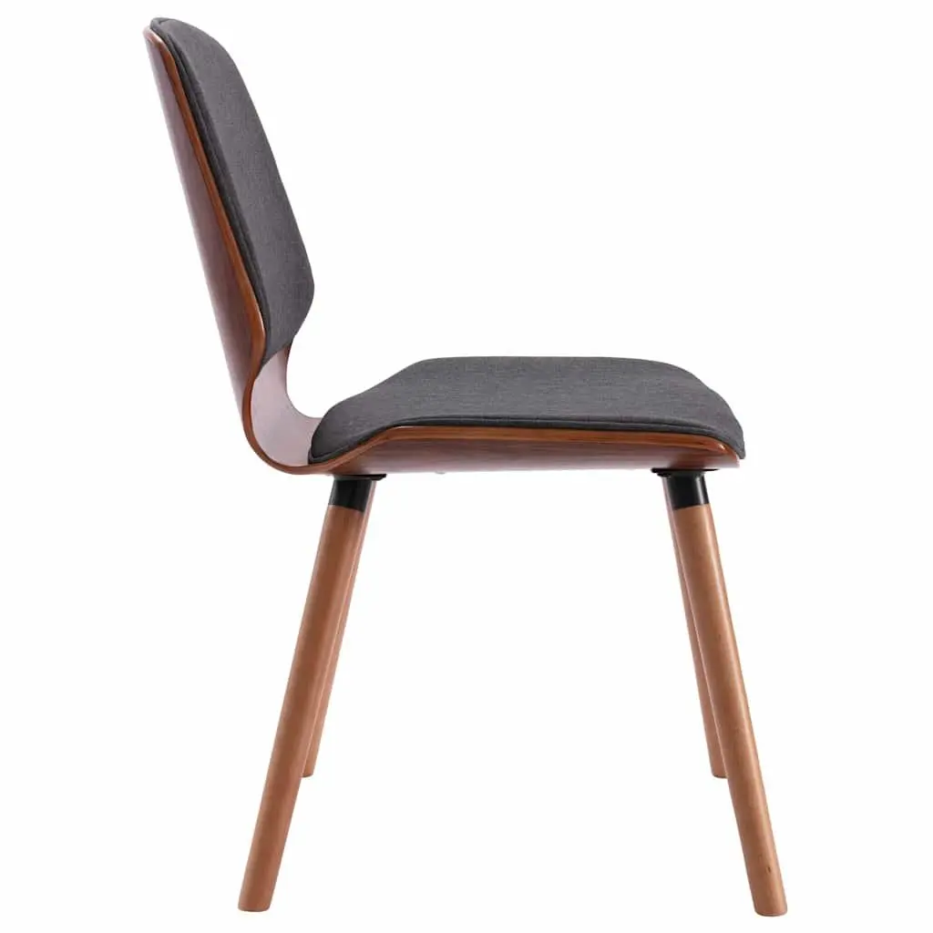 Set of 2 Grey Fabric Upholstered Dining Chairs