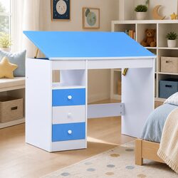 Children's Blue and White Art & Drafting Table