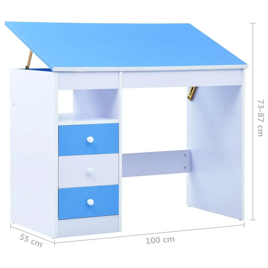 Children's Blue and White Art & Drafting Table
