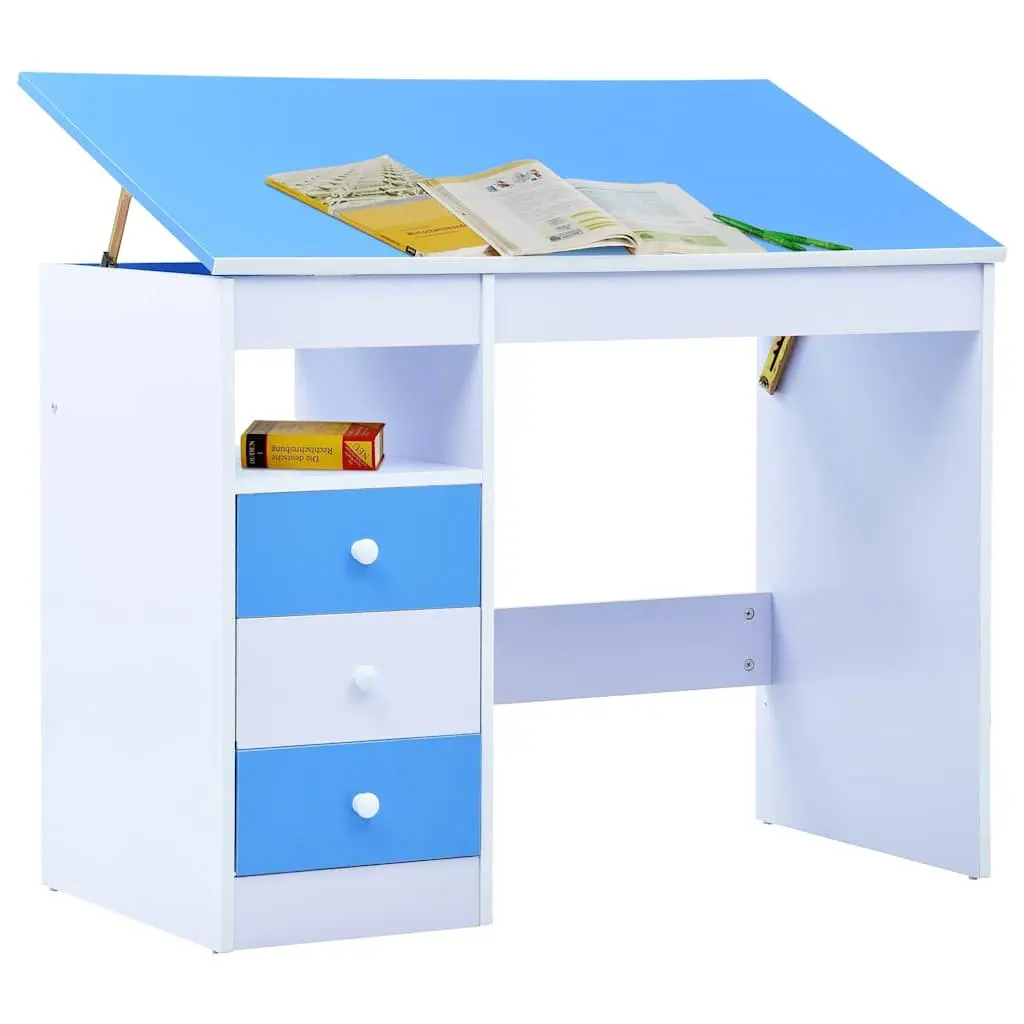 Children's Blue and White Art & Drafting Table
