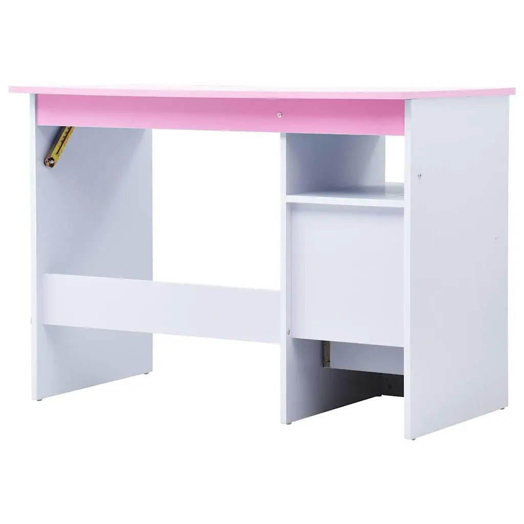 Kids' Art Study Desk with Tiltable Pink and White Top