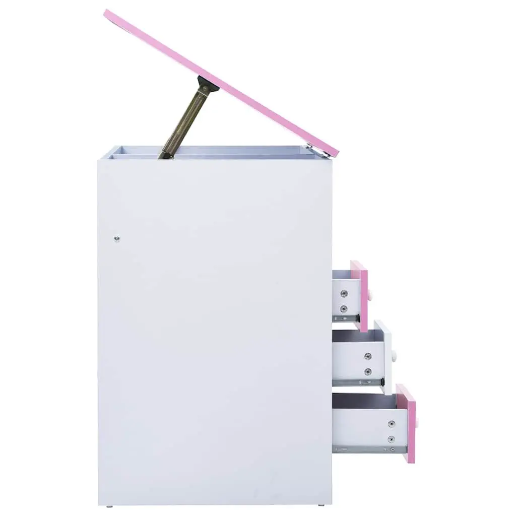 Kids' Art Study Desk with Tiltable Pink and White Top