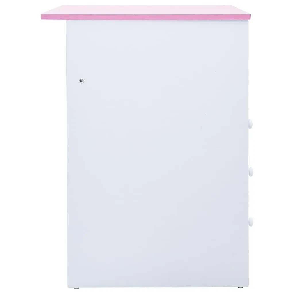 Kids' Art Study Desk with Tiltable Pink and White Top