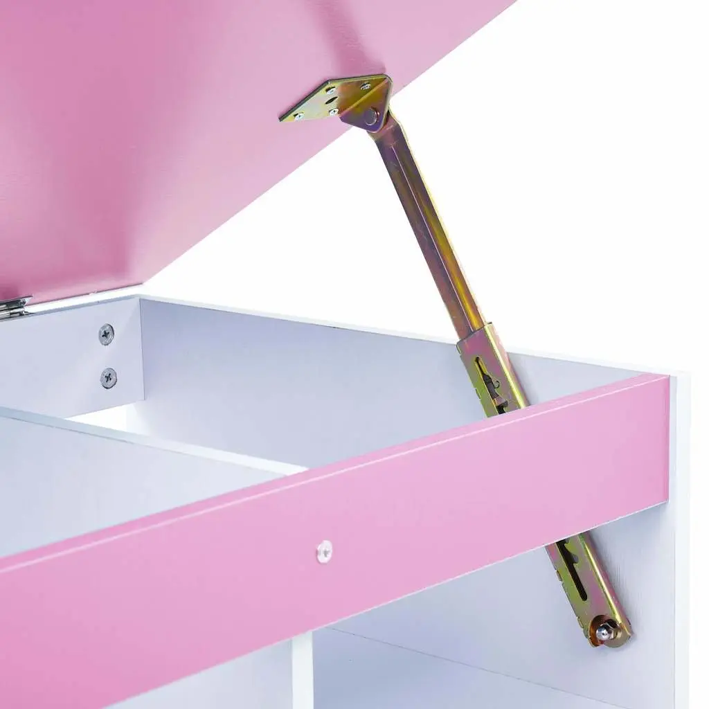 Kids' Art Study Desk with Tiltable Pink and White Top