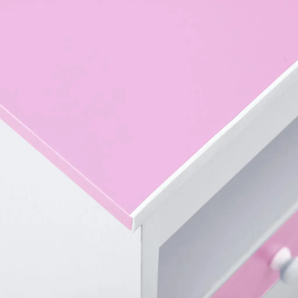 Kids' Art Study Desk with Tiltable Pink and White Top
