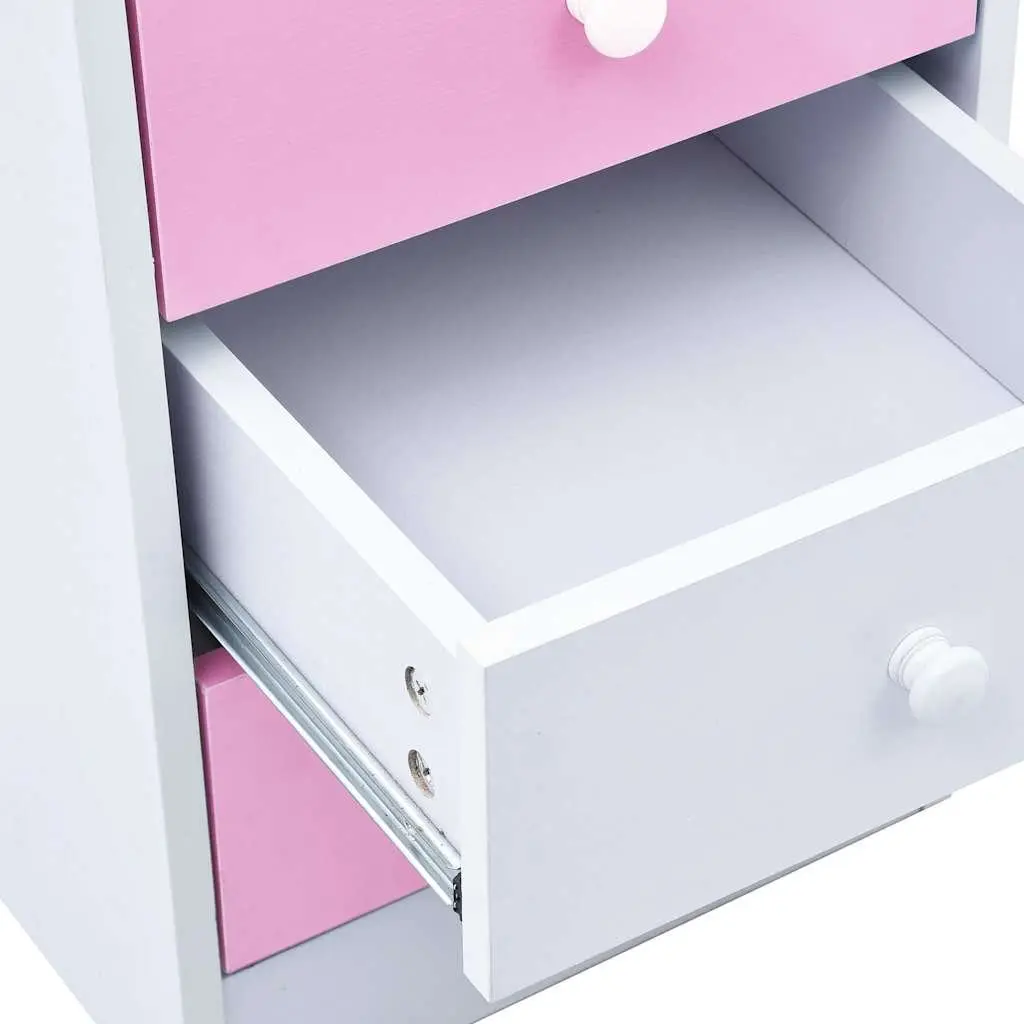 Kids' Art Study Desk with Tiltable Pink and White Top