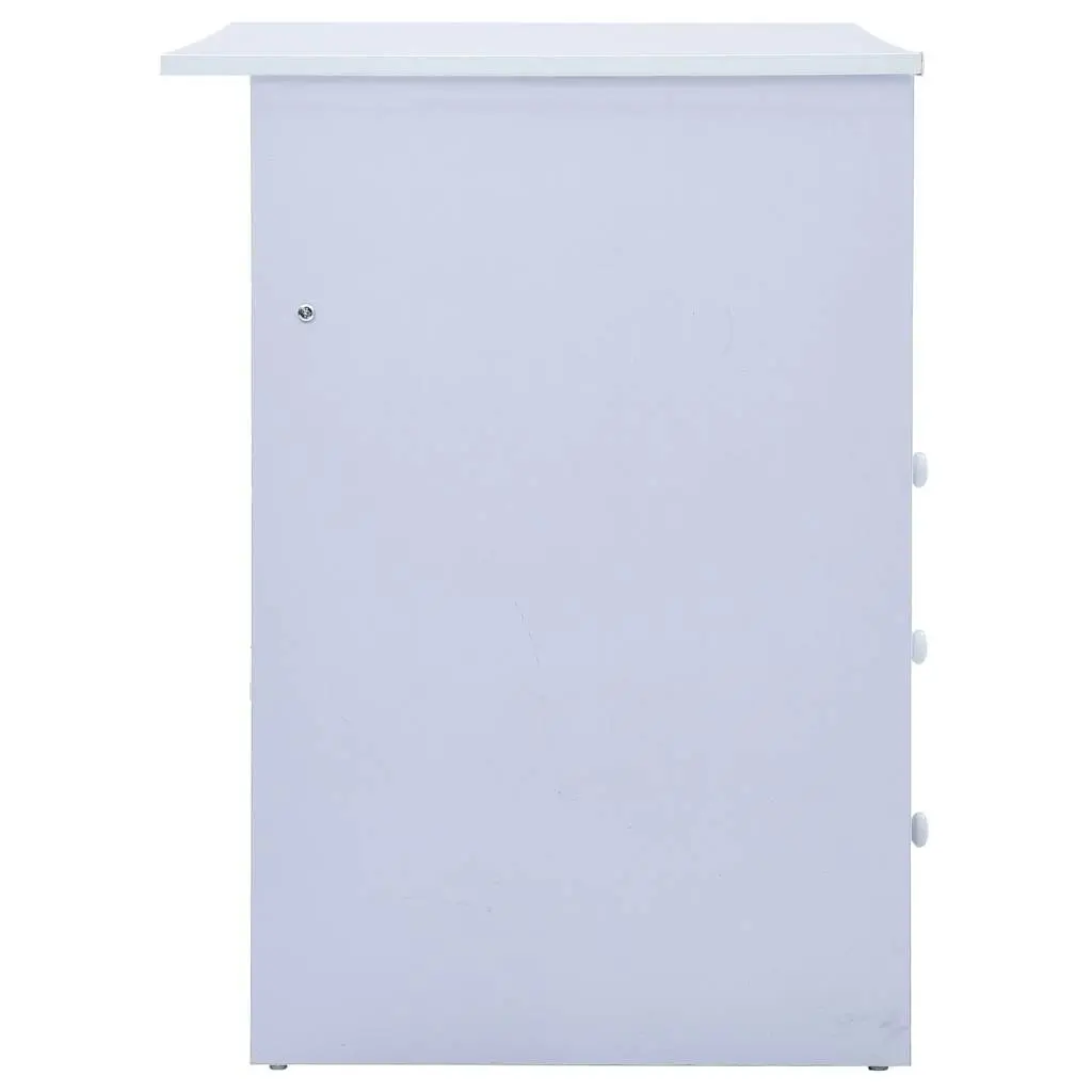 Children's White Drafting Table with Storage and Tiltable Top