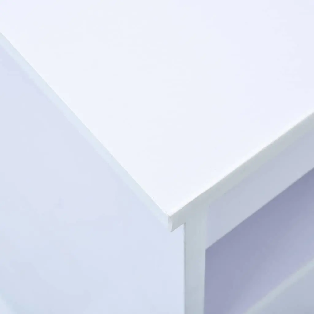Children's White Drafting Table with Storage and Tiltable Top