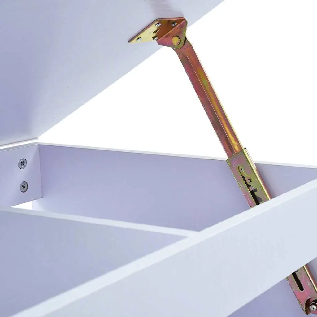 Children's White Drafting Table with Storage and Tiltable Top