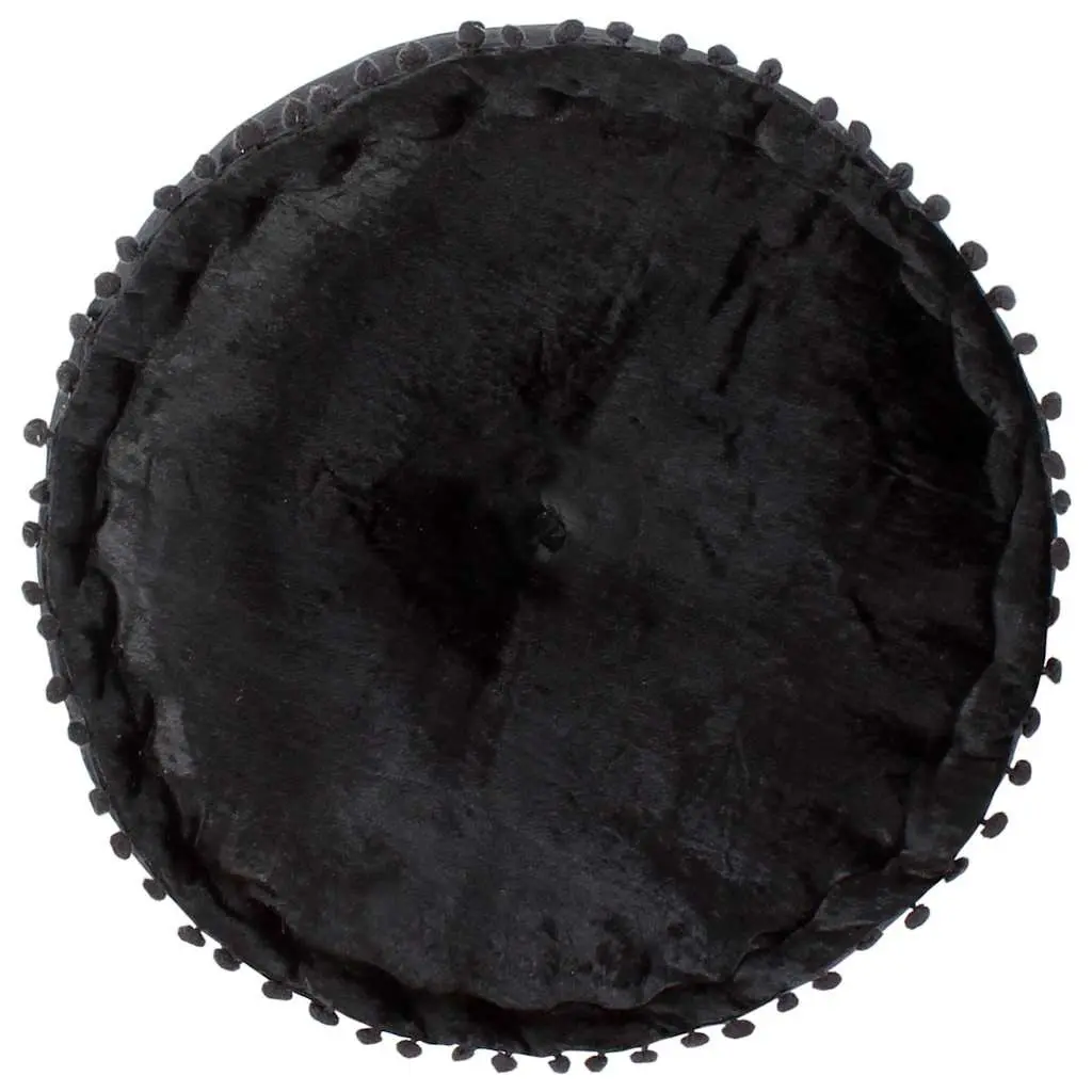 Pouffe Ottoman Round Anthracite Velvet 40x20 cm Footrest Seat Stool