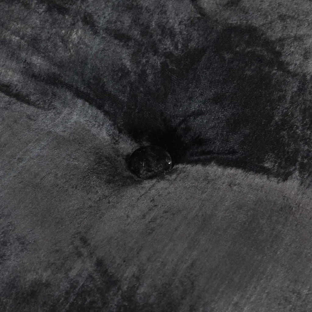 Pouffe Ottoman Round Anthracite Velvet 40x20 cm Footrest Seat Stool