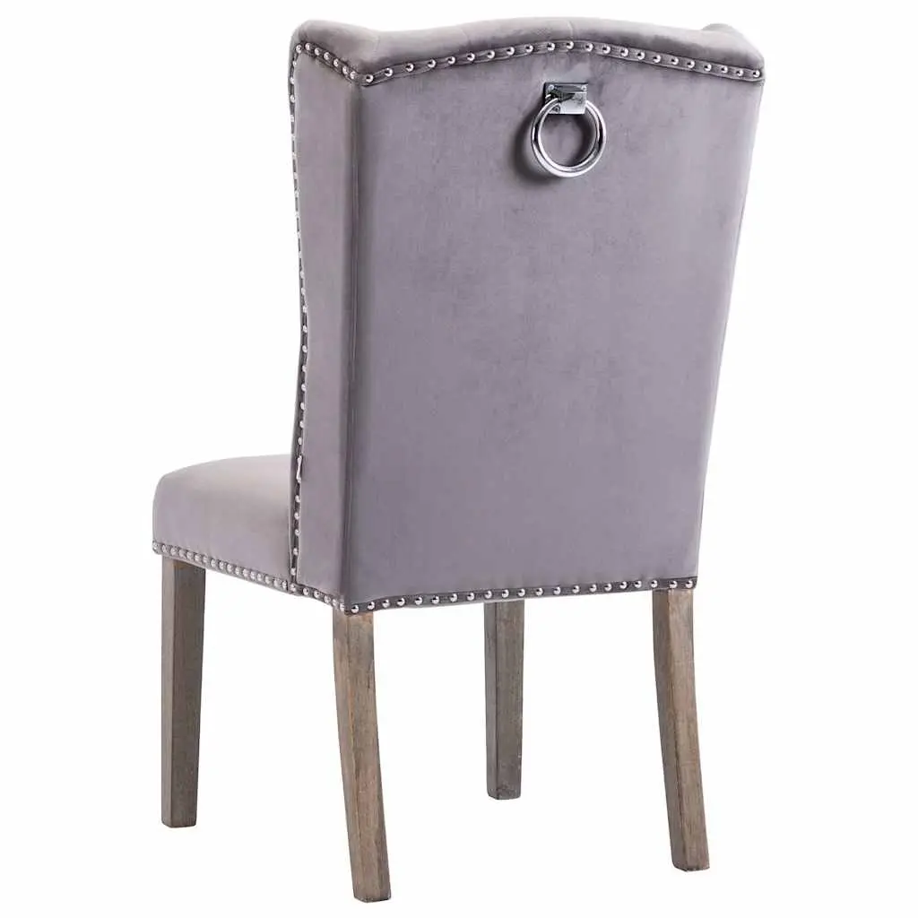 Velvet Upholstered Dining Chair with Button Backrest