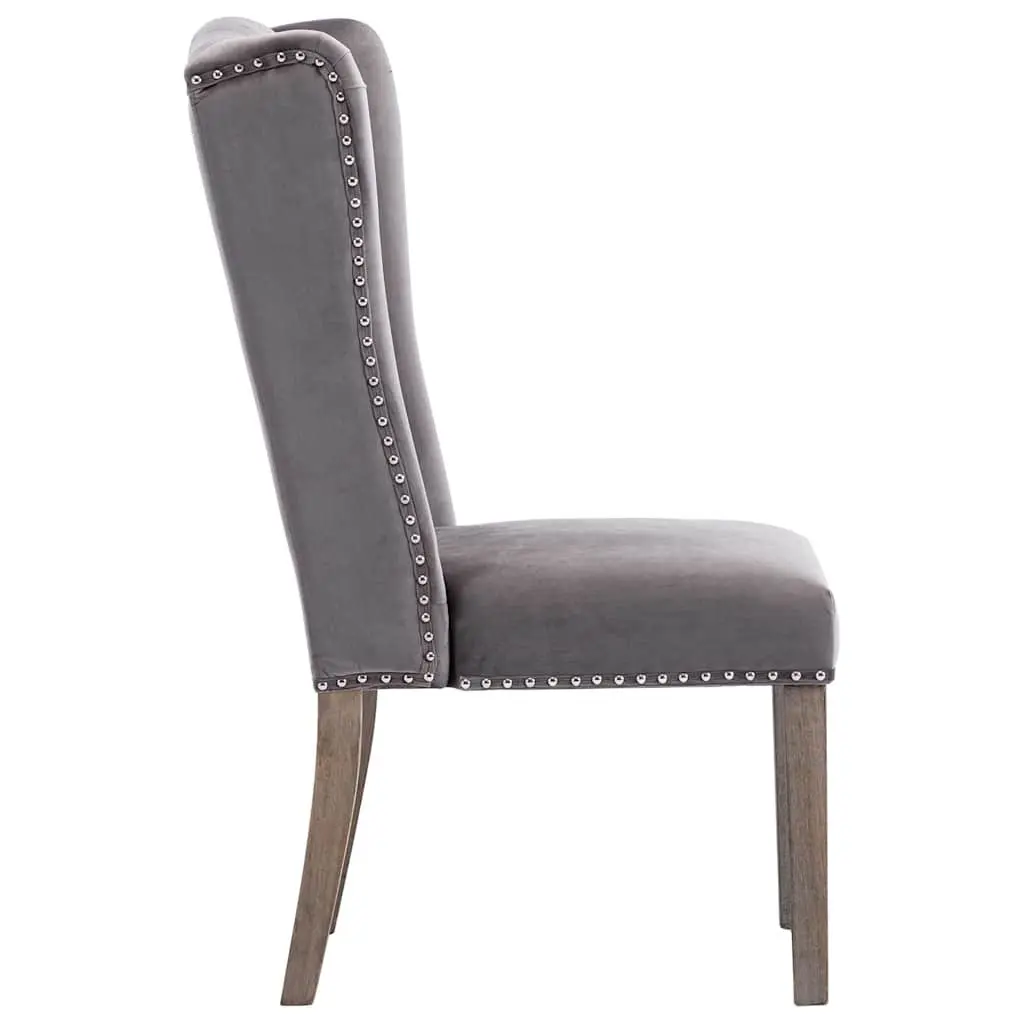Velvet Upholstered Dining Chair with Button Backrest