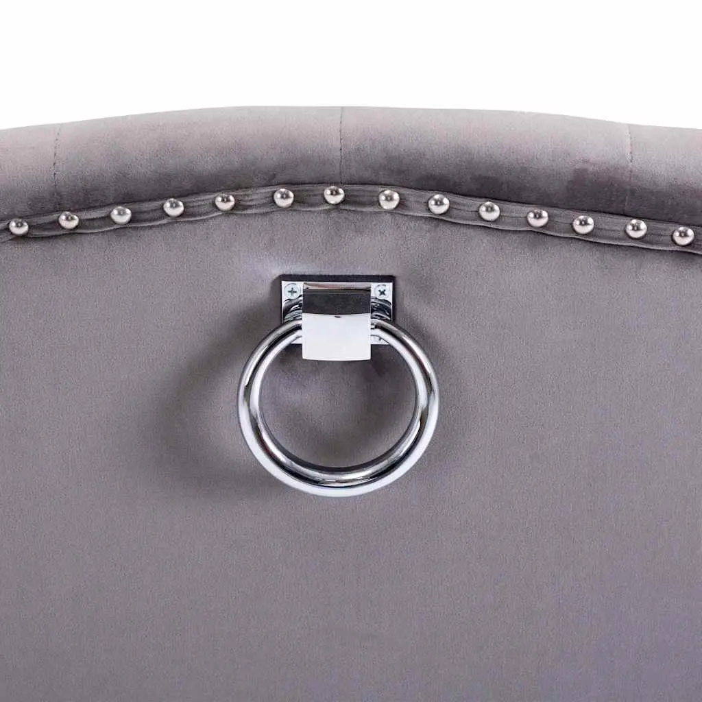 Velvet Upholstered Dining Chair with Button Backrest