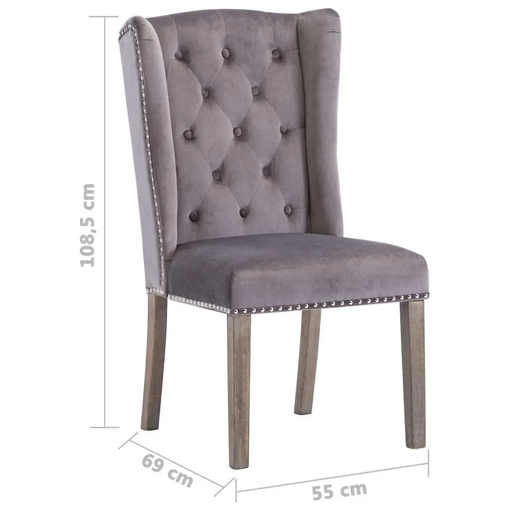 Velvet Upholstered Dining Chair with Button Backrest