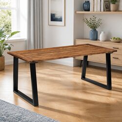 Acacia Wood Dining Table 180x90cm with Metal Legs