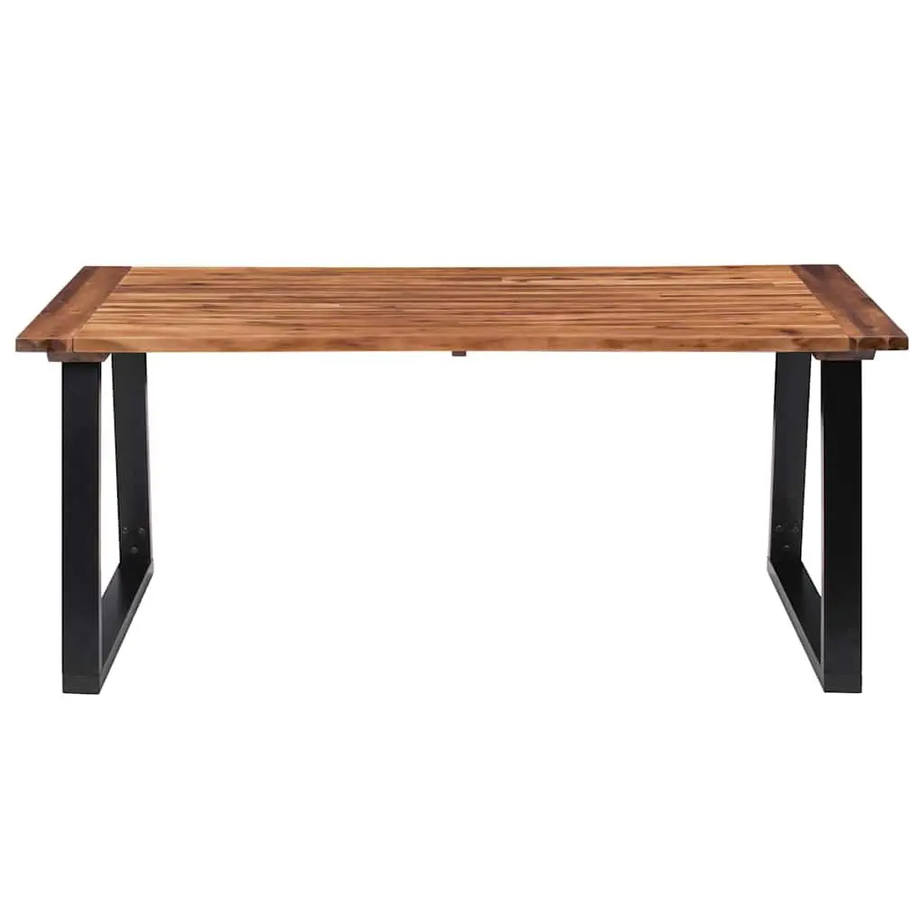 Dining Table Industrial Style 180x90cm Solid Acacia Wood Metal Legs