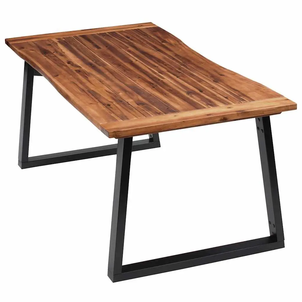 Dining Table Industrial Style 180x90cm Solid Acacia Wood Metal Legs