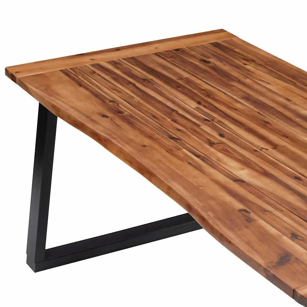 Dining Table Industrial Style 180x90cm Solid Acacia Wood Metal Legs