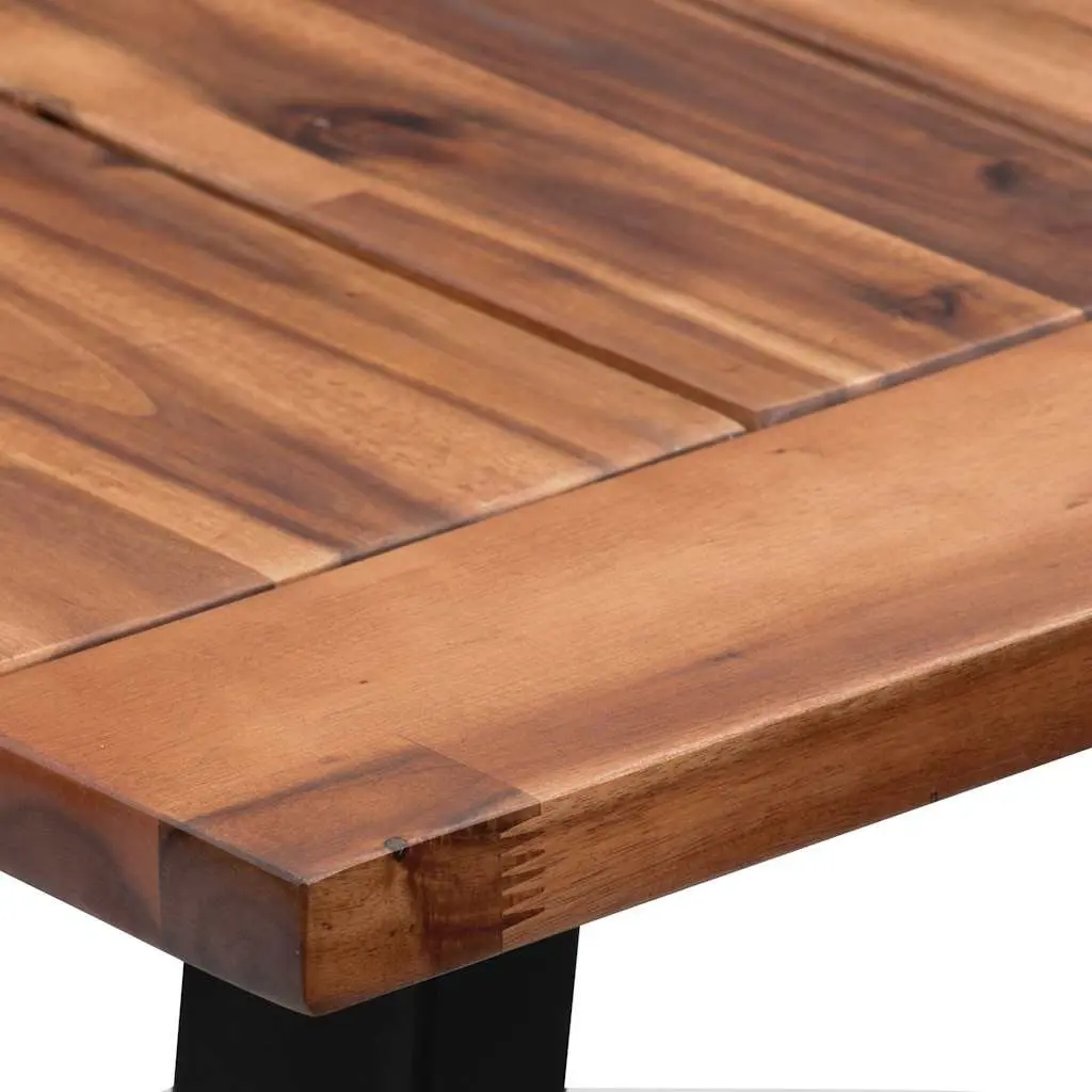 Dining Table Industrial Style 180x90cm Solid Acacia Wood Metal Legs