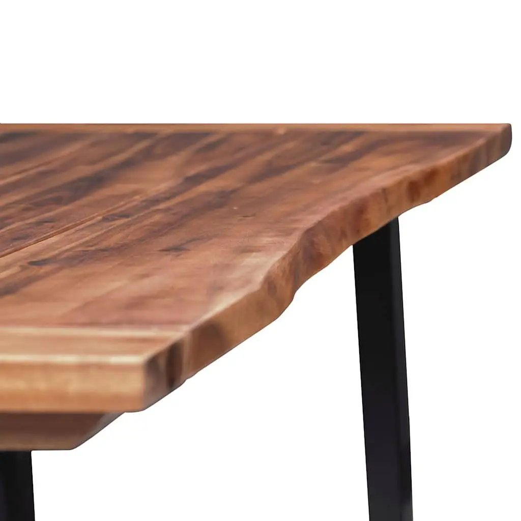 Dining Table Industrial Style 180x90cm Solid Acacia Wood Metal Legs