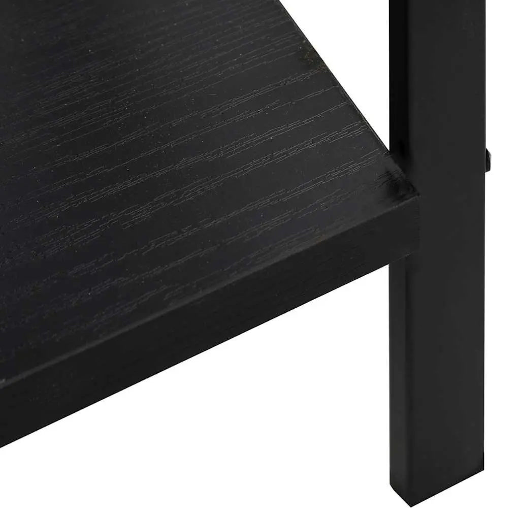 3-Layer Bookshelf Storage Cabinet Black 60x27.6x90.5cm Engineered Wood