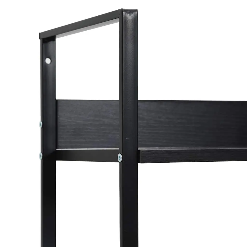 3-Layer Bookshelf Storage Cabinet Black 60x27.6x90.5cm Engineered Wood