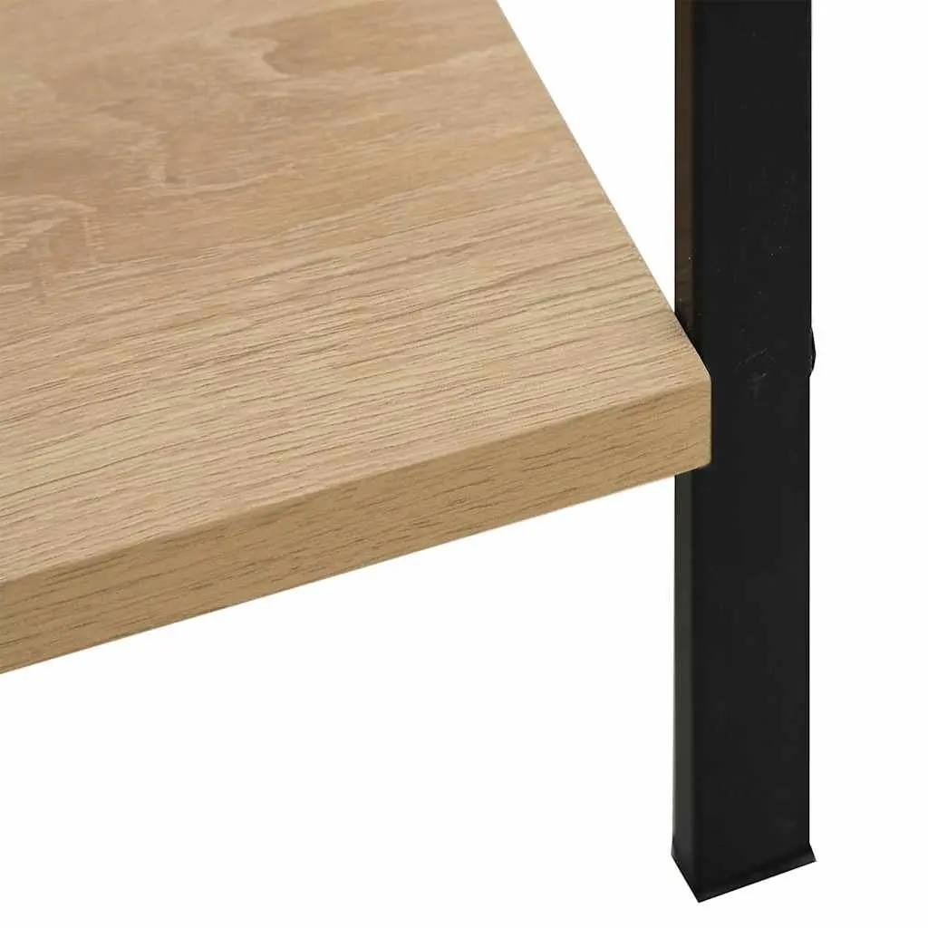 3 Layer Bookshelf Engineered Wood Brown Compact Storage Rack Display Unit