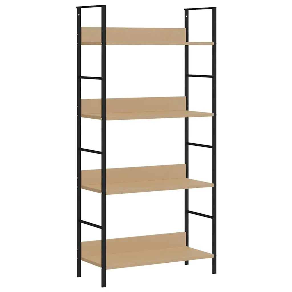 4-Layer Engineered Wood Display Cabinet in Brown
