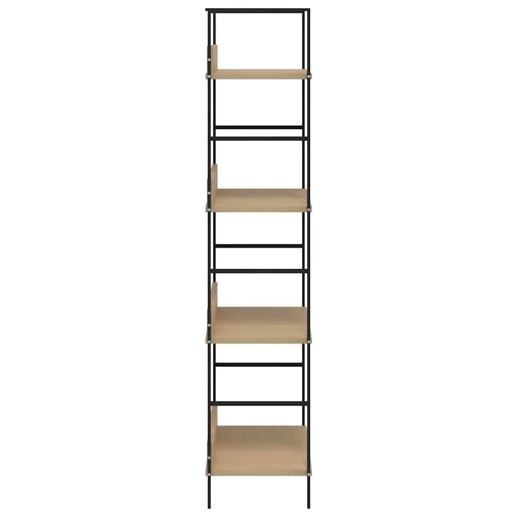4-Layer Engineered Wood Display Cabinet in Brown