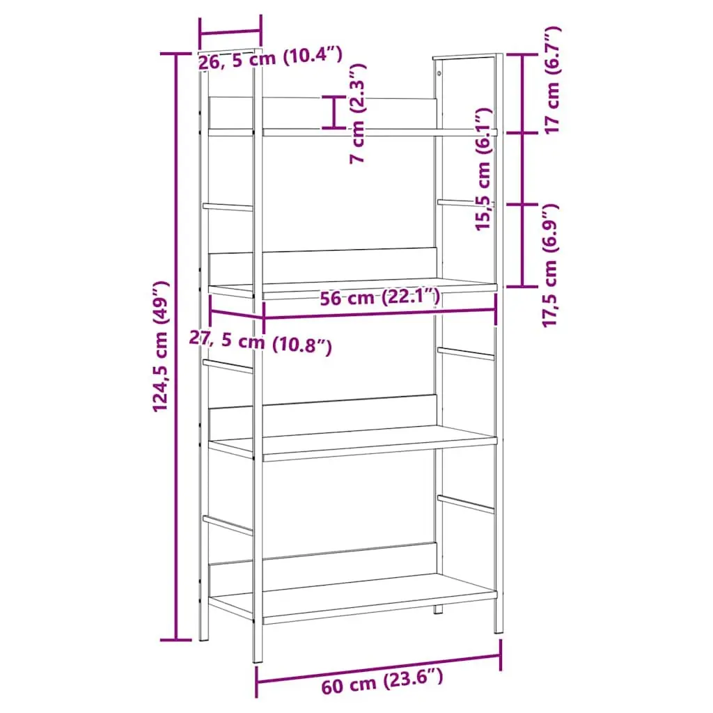 4-Layer Engineered Wood Display Cabinet in Brown