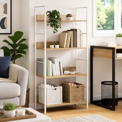 Warm Brown 4-Layer Book Shelf for Home Display