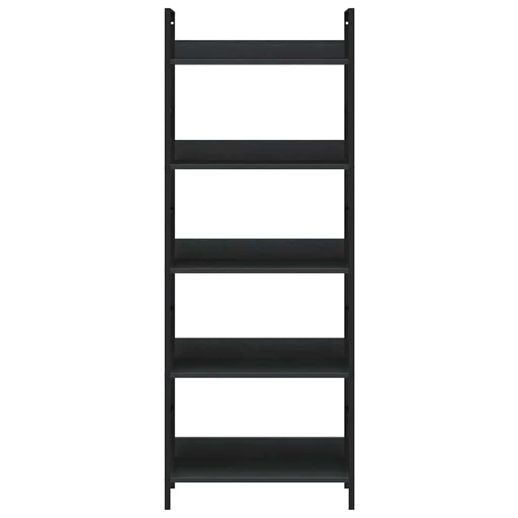 5-Layer Book Shelf Black Storage Display Rack