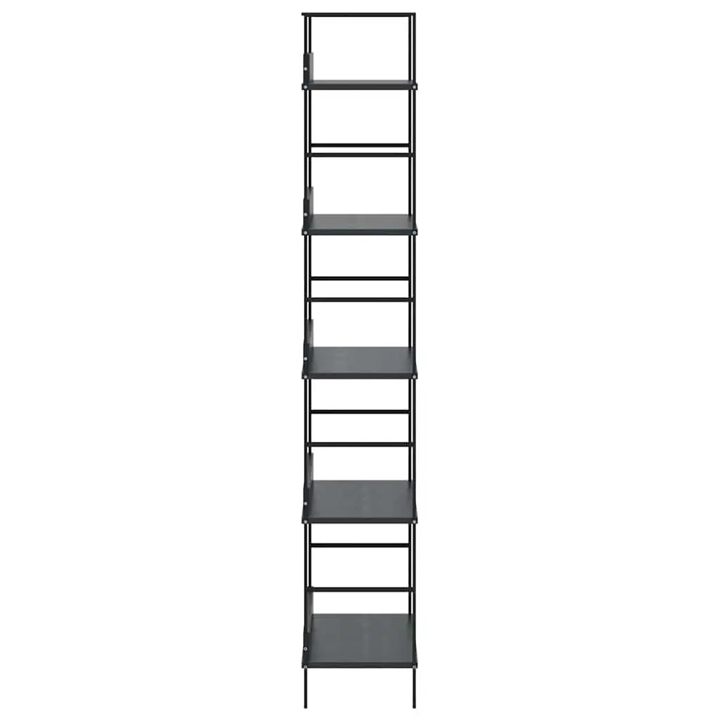5-Layer Book Shelf Black Storage Display Rack