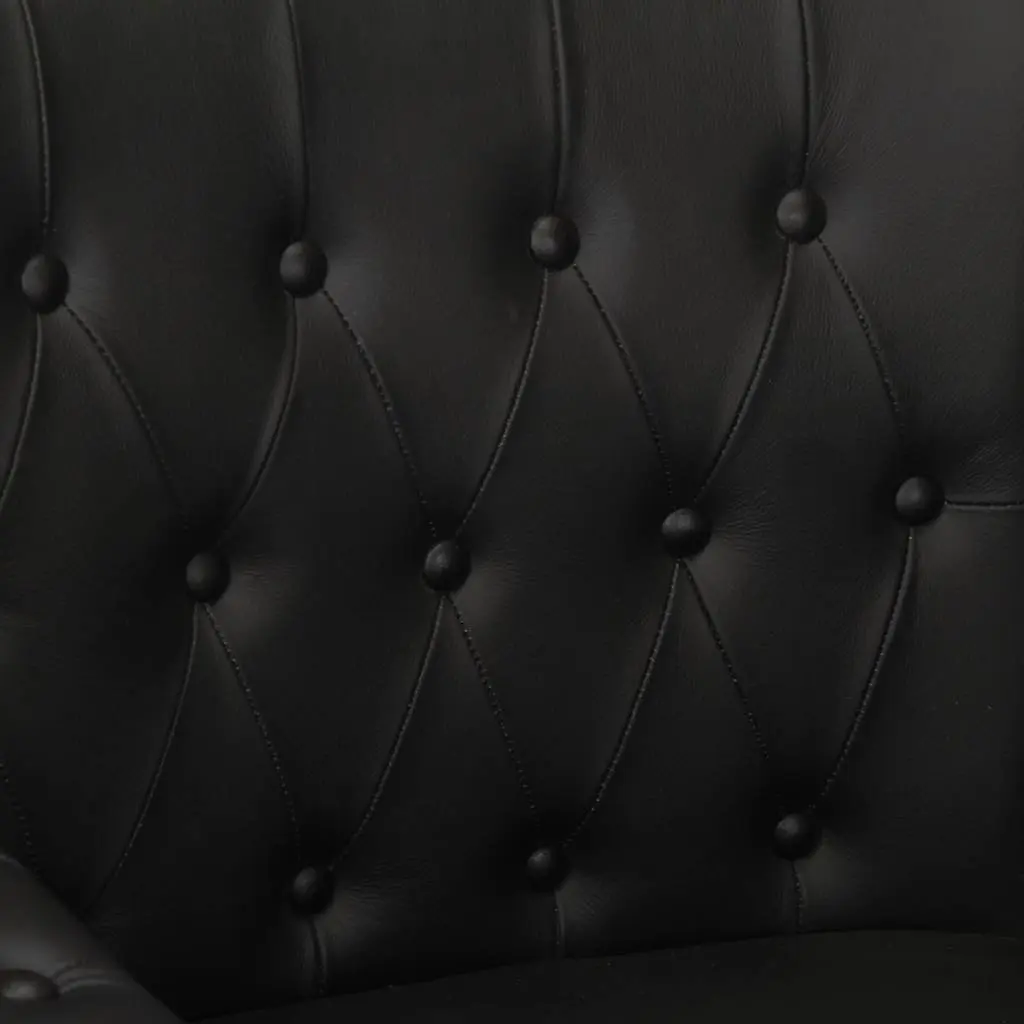 Armchair Black Goat Leather Lounge Chair Solid Mango Wood