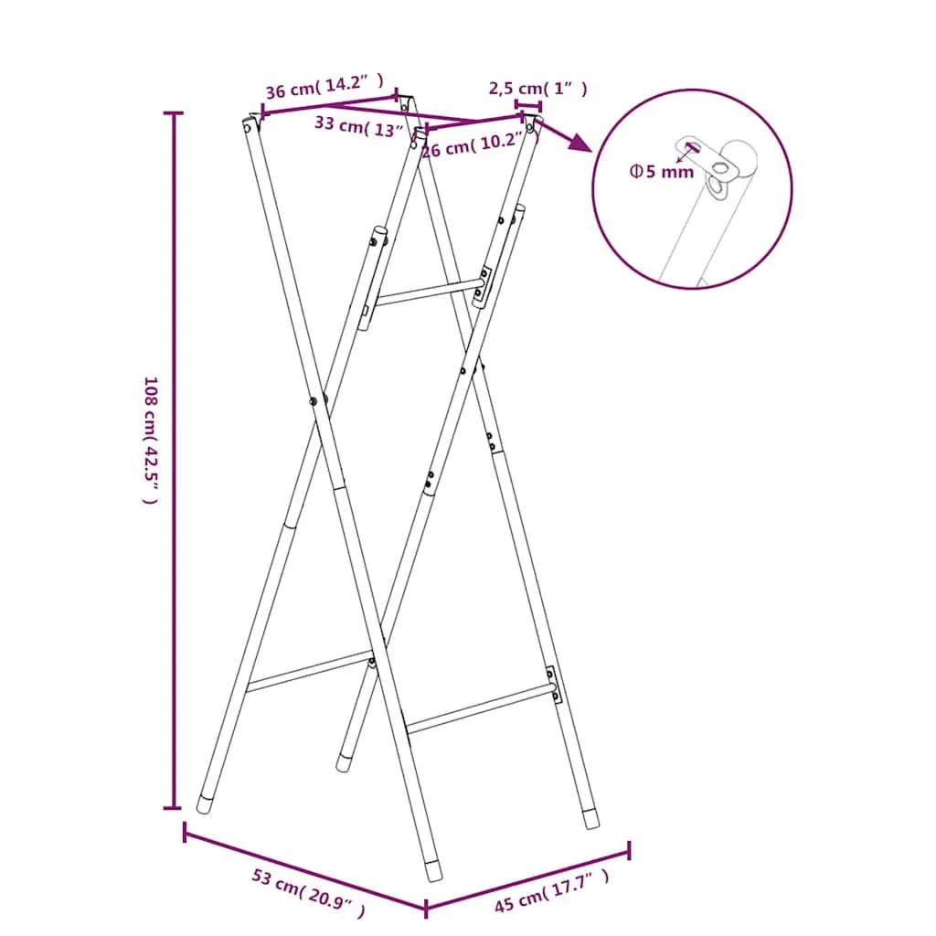 Replacement Folding Table Legs Silver Galvanised Steel Support Frame Durable Base