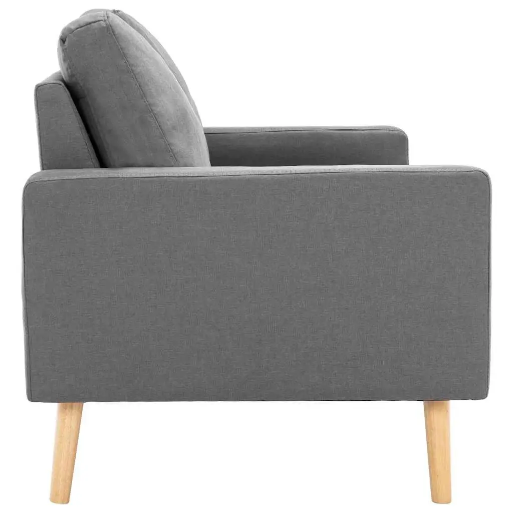 2-Seater Sofa Grey Fabric Upholstered Lounge Couch Wooden Frame