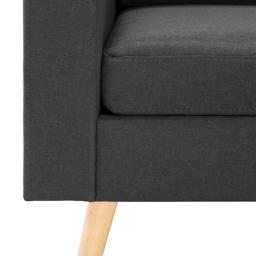 Grey Fabric 2-Seater Sofa with Padded Cushions