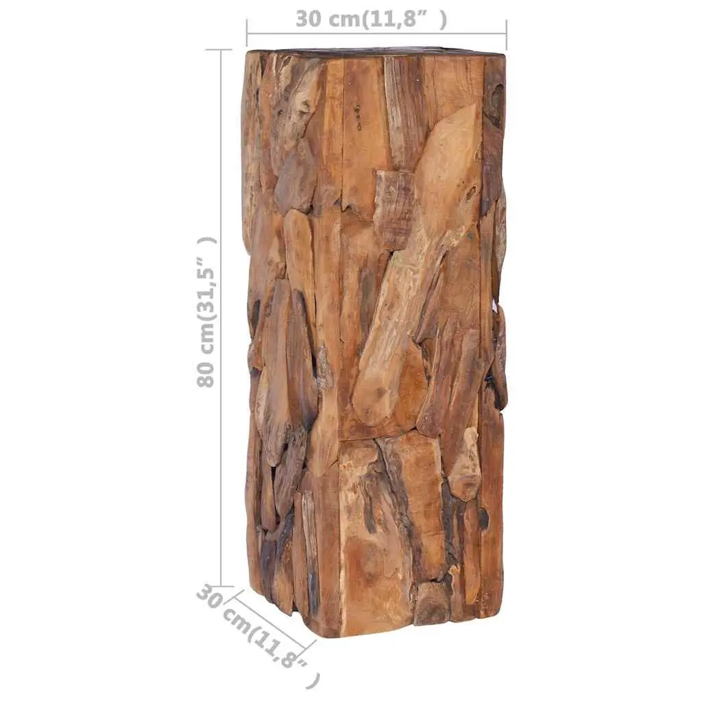 Solid Teak Wood Side Table 30x30x80 cm Accent End Table