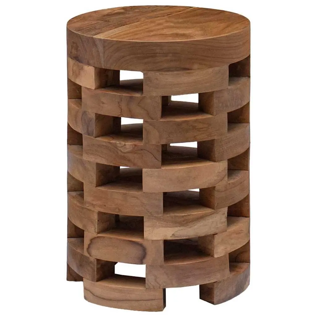 Solid Teak Wood Bedside Cabinet 30x30x45 cm in Brown