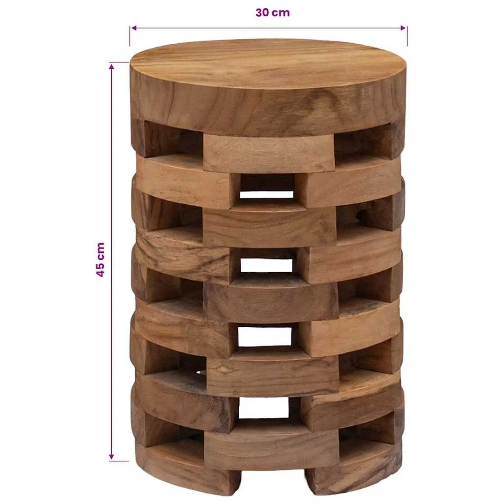 Solid Teak Wood Bedside Cabinet 30x30x45 cm in Brown