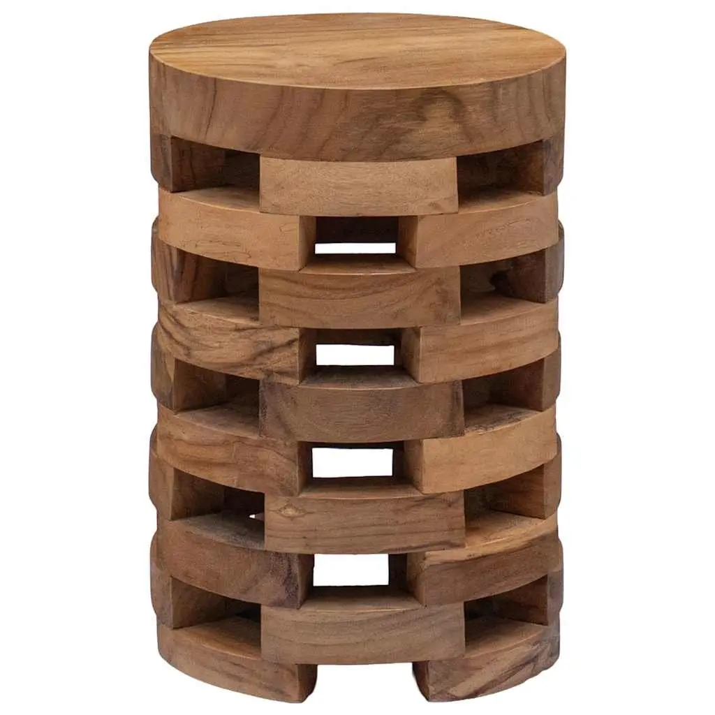 Solid Teak Wood Bedside Cabinet 30x30x45 cm in Brown