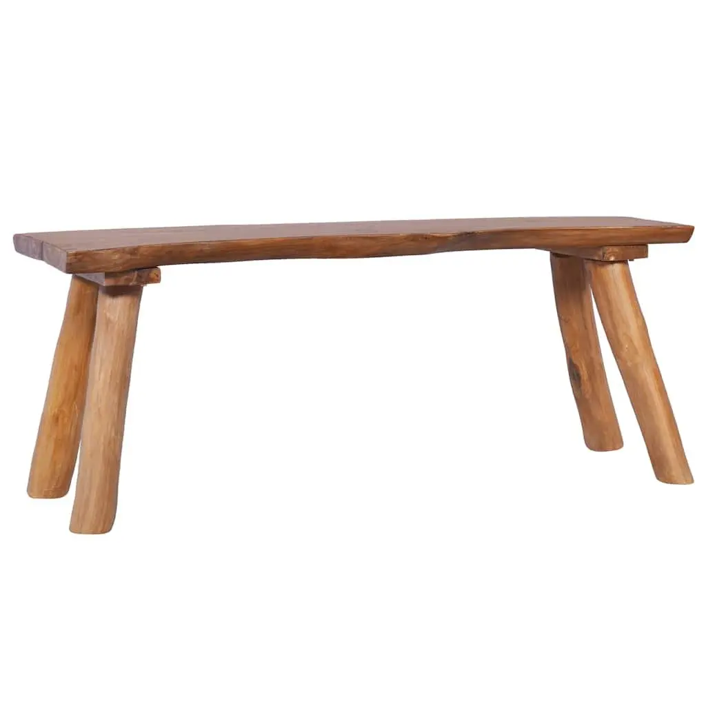 Solid Teak Wood Garden Bench 120 cm Indoor Outdoor Wooden Seating Furniture