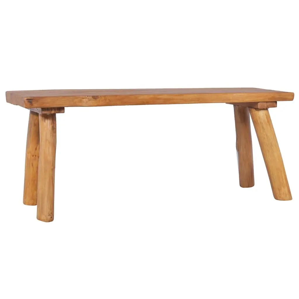 Solid Teak Wood Garden Bench 120 cm Indoor Outdoor Wooden Seating Furniture