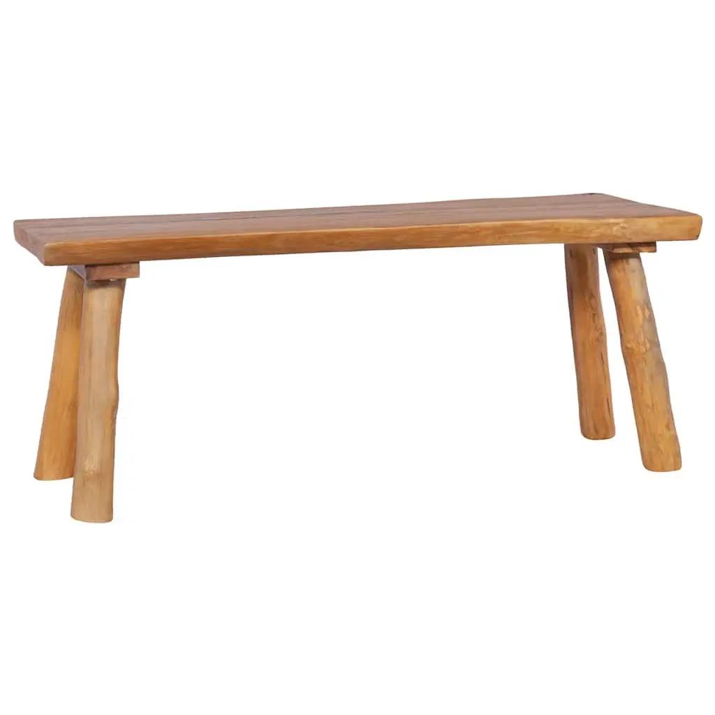 Solid Teak Wood Garden Bench 120 cm Indoor Outdoor Wooden Seating Furniture