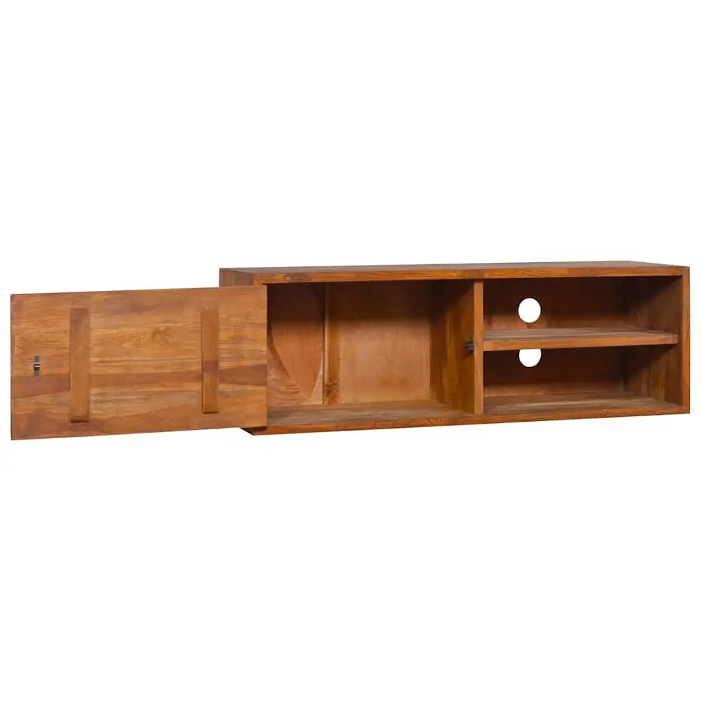 Wall-mounted TV Cabinet Solid Teak Wood Brown 90x30x30cm