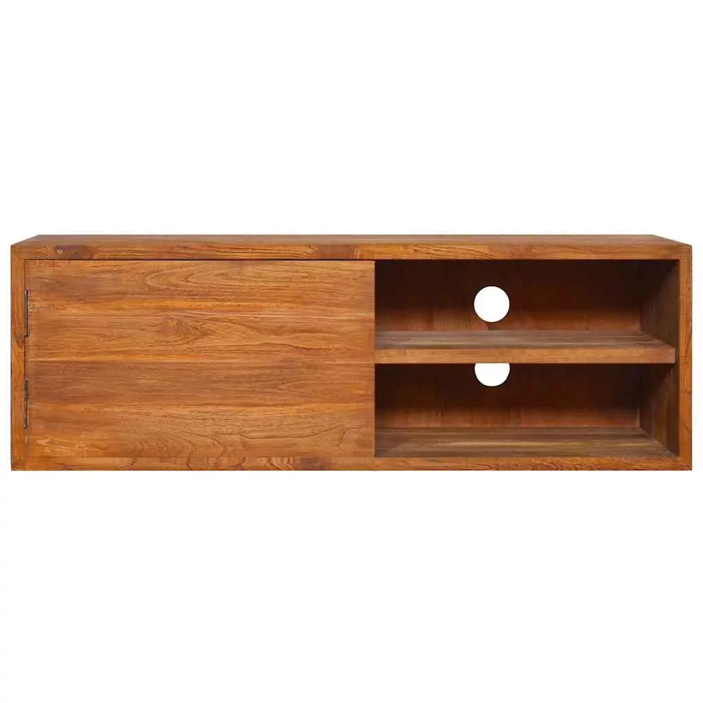 Wall-mounted TV Cabinet Solid Teak Wood Brown 90x30x30cm